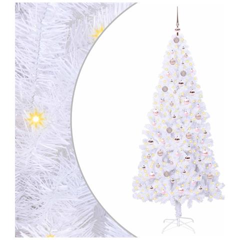 Albero di Natale artificiale Bianco 210 cm PVC e Acciaio - Foto 1