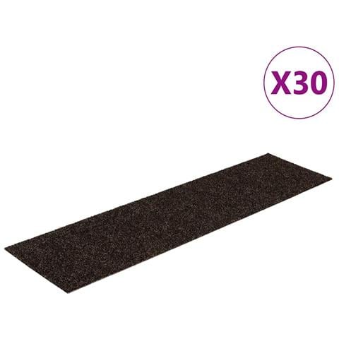 Tappetini per scale autoadesivi 30 pz 76x20 cm marrone scuro rettangolari - Foto 1