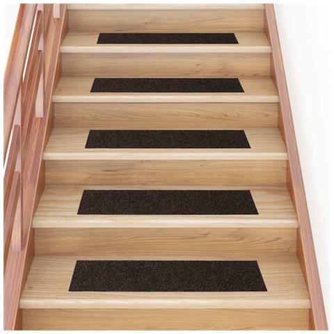 Tappetini per scale autoadesivi 30 pz 76x20 cm marrone scuro rettangolari - Foto 2