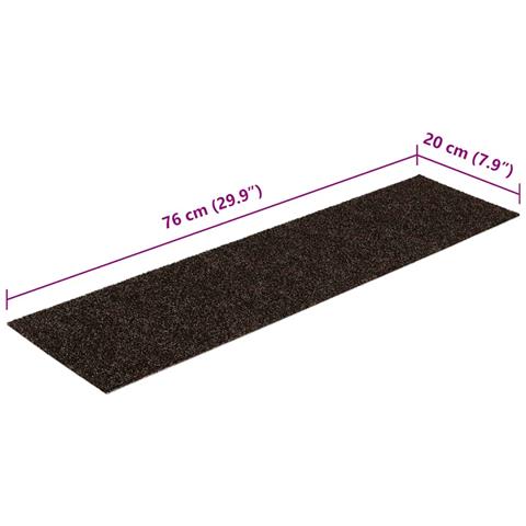 Tappetini per scale autoadesivi 30 pz 76x20 cm marrone scuro rettangolari - Foto 8