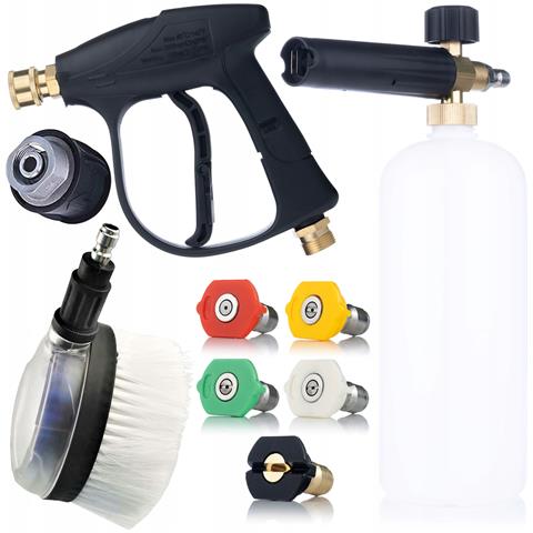 Set Di Accessori Per Idropulitrice Jetkit Ultra Foam Qc-m22 - Pistola 300 Bar, 5 Ugelli Qc, Adattatore M22-k, Spazzola Rotante, Schiumogeno 1l 200 Bar - Foto 1