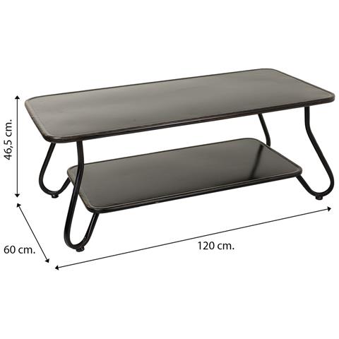 Tavolino In Metallo Nero 120x60x46,5h - Foto 7