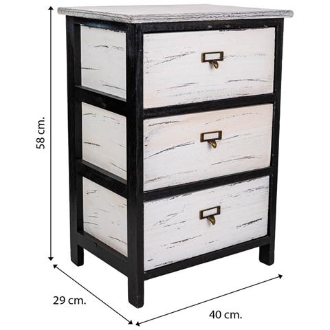 Cassettiera In Legno Nero 40x29x58h - Foto 7