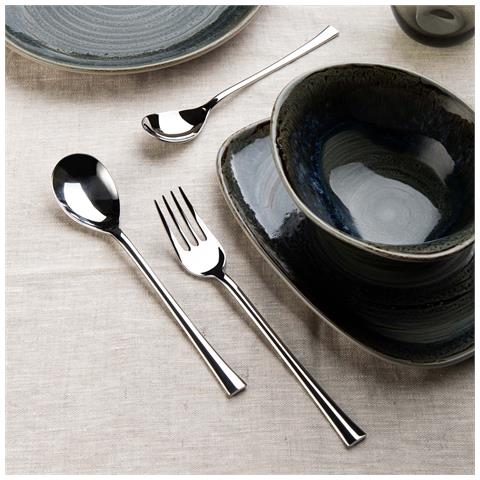 New York Set 24 posate acciaio inox 18/10 - Servizio per 6 Persone - forchetta, coltello, cucchiaio e cucchiaino - Design elegante per tavole moderne - Foto 2