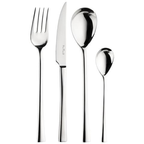 New York Set 24 posate acciaio inox 18/10 - Servizio per 6 Persone - forchetta, coltello, cucchiaio e cucchiaino - Design elegante per tavole moderne - Foto 1