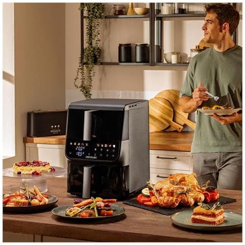 Cecofry DuoLevel 10000 DuoSize Window Doppia 10 L Indipendente 2000 W Friggitrice ad aria calda Nero - Foto 2