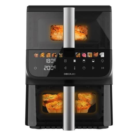 Cecofry DuoLevel 10000 DuoSize Window Doppia 10 L Indipendente 2000 W Friggitrice ad aria calda Nero - Foto 1