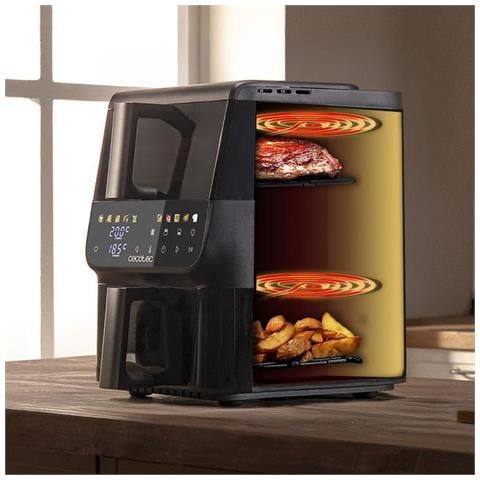 Cecofry DuoLevel 10000 DuoSize Window Doppia 10 L Indipendente 2000 W Friggitrice ad aria calda Nero - Foto 12