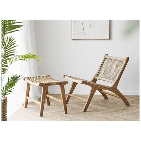 Poggiapiedi Derby In Teak Naturale — 60×40×42 Cm - Foto 6