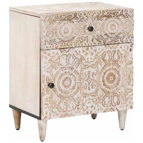 Mobiletto da Letto con cassetto Bianco 50 x 33 x 60 cm - Foto 1