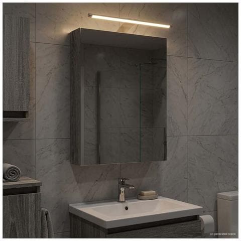 Mobiletto per specchio da bagno con lo scaffale Grigio Sonoma - Foto 2