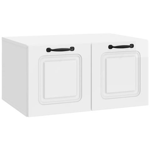 Mobile Porta TV da Muro Bianco Lucido 59,5 x 41 x 30 cm - Foto 1