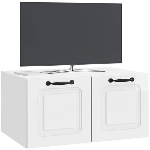 Mobile Porta TV da Muro Bianco Lucido 59,5 x 41 x 30 cm - Foto 2