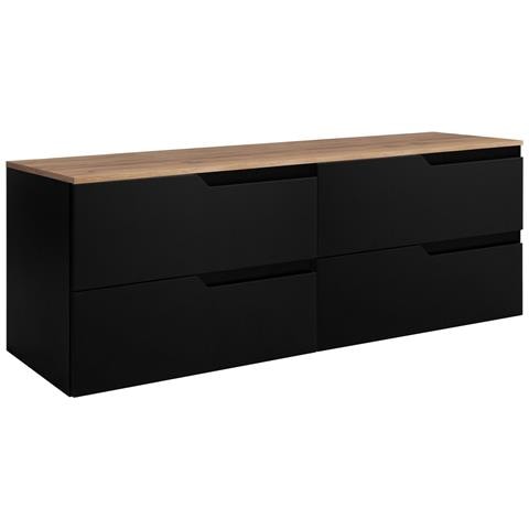 Set di mobili da bagno, 80,4 cm, 2 pezzi, Marrone scuro, Frontali in MDF di alta qualità, Mobili da bagno, Armadio alto, Mobiletti sottolavabo - Foto 1