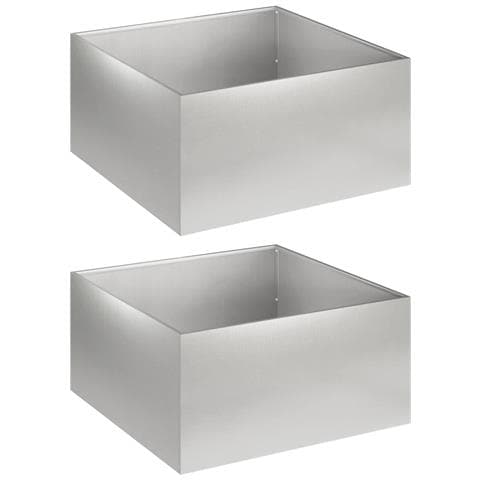 Vaso da giardino 2 pz Argento 60 x 60 x 30 cm Acciaio Inox - Foto 1