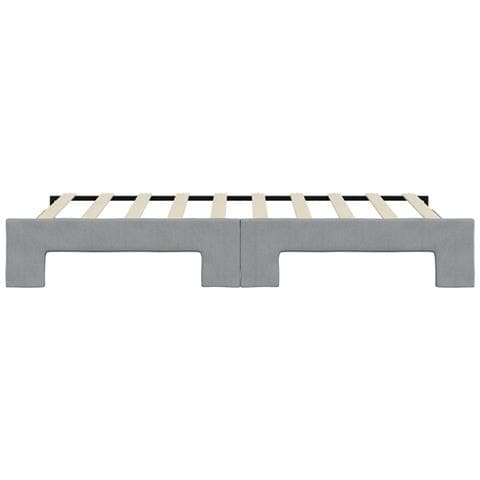 Divano Letto con Letto Estraibile Grigio Chiaro 100x190 Tessuto - Foto 9