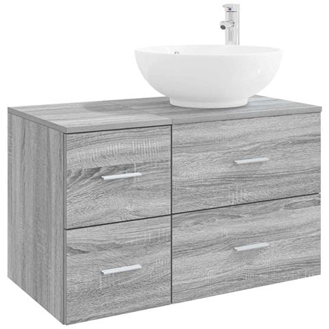 Set di mobili per il bagno 2 pz Sonoma grigio - Foto 1