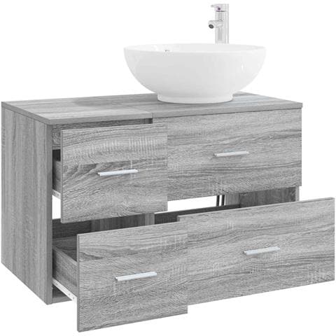 Set di mobili per il bagno 2 pz Sonoma grigio - Foto 9