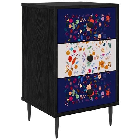 Armadio da Notte MAINZ Rovere Nero 36 x 33 x 61 cm - Foto 1