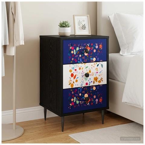 Armadio da Notte MAINZ Rovere Nero 36 x 33 x 61 cm - Foto 2