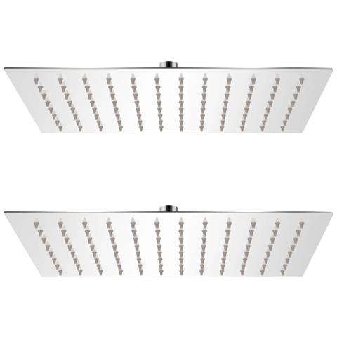 Soffione Per Doccia A Pioggia 2 Pz Acciaio Inossidabile 20x30cm - Foto 1