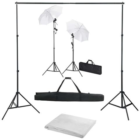 Kit Studio Fotografico Con Fondali Luci E Ombrelli - Foto 1