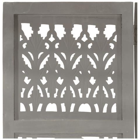 Divisorio 3 Pannelli Intagliato Grigio 120x165cm Mango Massello - Foto 2