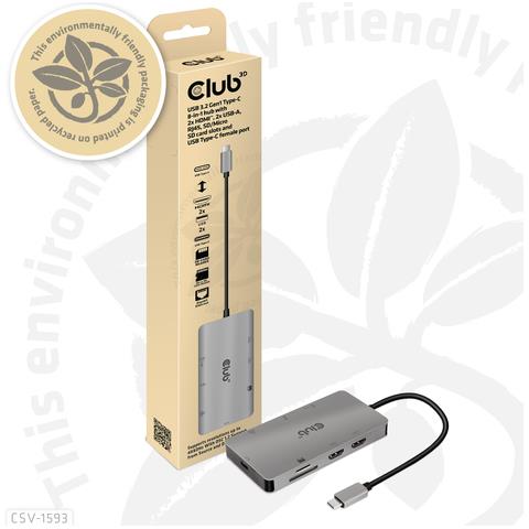 Usb 3.2 Gen1 Type-c 8-in-1 Hub With 2x Hdmit, 2x Usb-a, Rj45, Sd / Micro Sd Card Slots And Usb - Foto 1