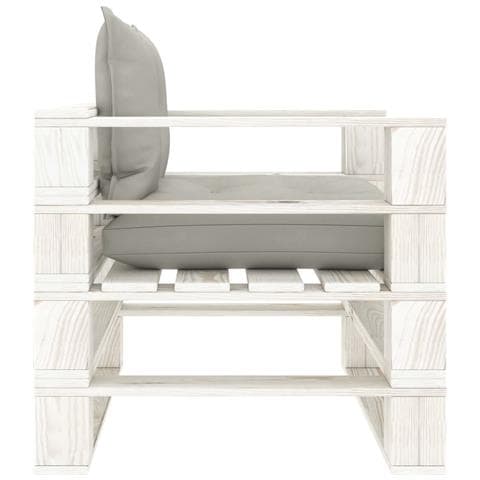 Poltrona da Giardino Pallet con Cuscini Tortora in Legno - Foto 2