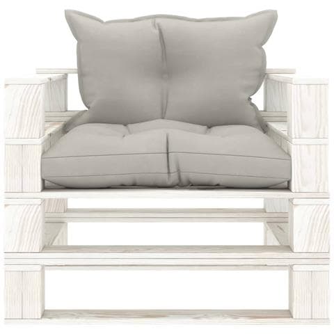 Poltrona da Giardino Pallet con Cuscini Tortora in Legno - Foto 6