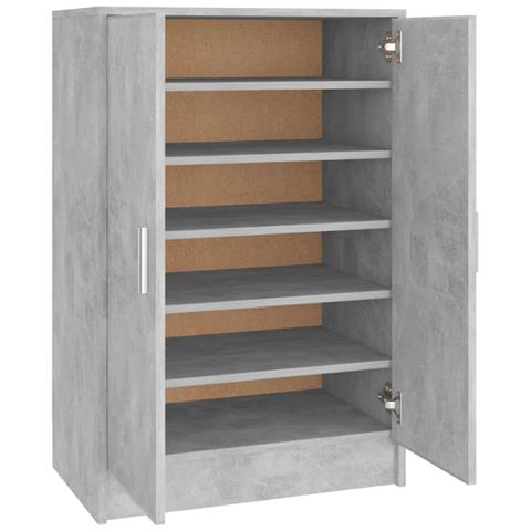 Scarpiera Grigio Cemento 60x35x92 cm in Truciolato - Foto 2