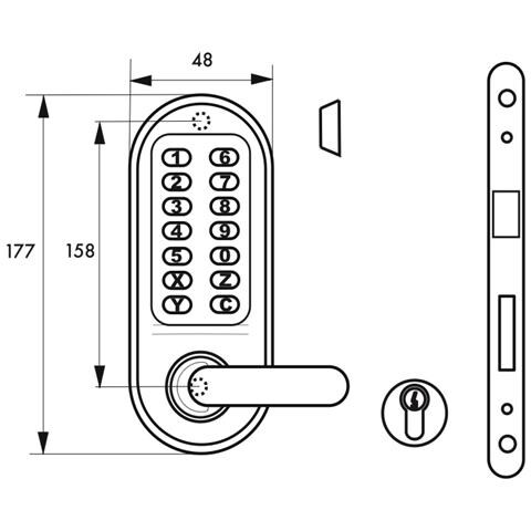 Serratura A Combinazione Meccanica Per Serratura Da Incasso Per Porta Interna, Quadrata 7mm, Cromo Opaco - - Foto 4