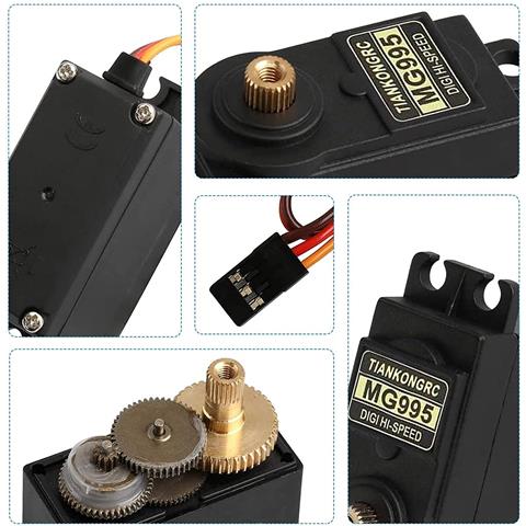 1 Pezzo Mg995 Torque Servo Motore Con Puleggia Metallo Per Rc Auto Barca Elicottero - Foto 6