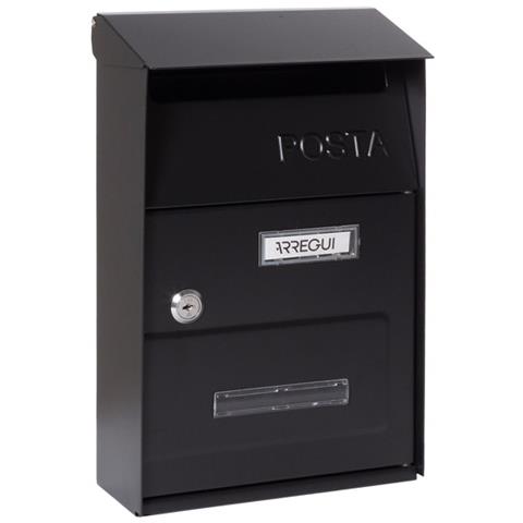 Up D-2006/n Cassetta Postale Individuale In Acciaio, Cassetta Della Posta Da Parete, Dimensione S (din A5), Con Finestra, Nero - Foto 1