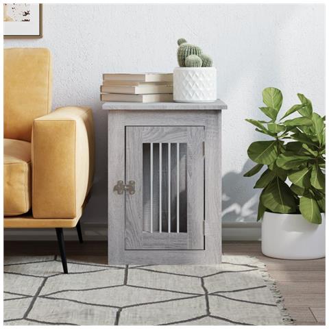 Gabbia Cani Da Arredamento Grigio Sonoma 45x62x59cm Multistrato - Foto 2