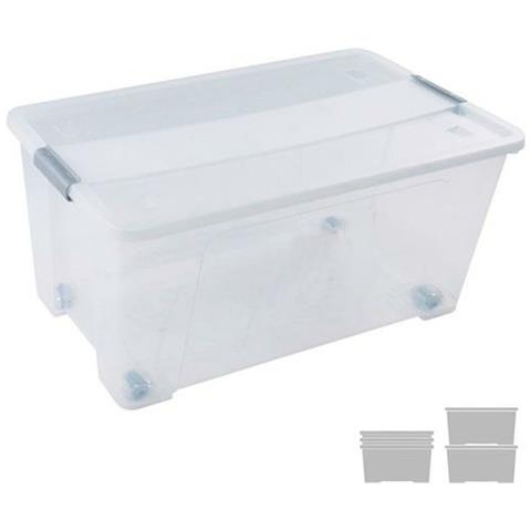 Scatola Portaoggetti Con Coperchio Trasparente Polipropilene 61 L Impilabile - Foto 1