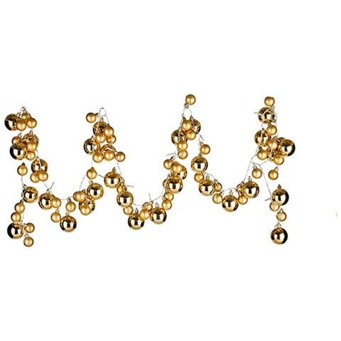 Ghirlanda Di Natale Palle Di Natale Luce Led 2,36 M Dorato Pvc (4 Unità) - Foto 2