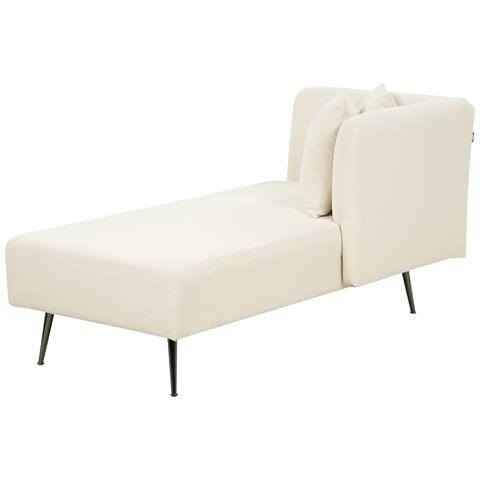 Chaise Longue Versione Sinistra Riom Bouclé Bianco Sporco - Foto 2