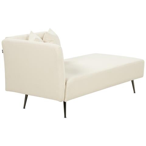 Chaise Longue Versione Sinistra Riom Bouclé Bianco Sporco - Foto 8
