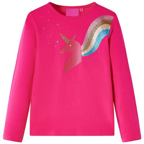 Maglietta Da Bambina A Maniche Lunghe Fucsia 140 - Foto 1