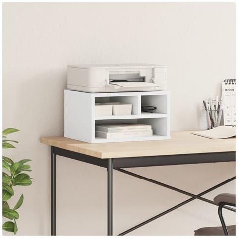 Supporto Per Stampante Bianco 40x32x22,5 Cm Legno Multistrato - Foto 2