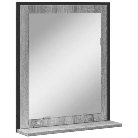Specchio Bagno Con Ripiano Grigio Sonoma 50x12x60cm Multistrato - Foto 1