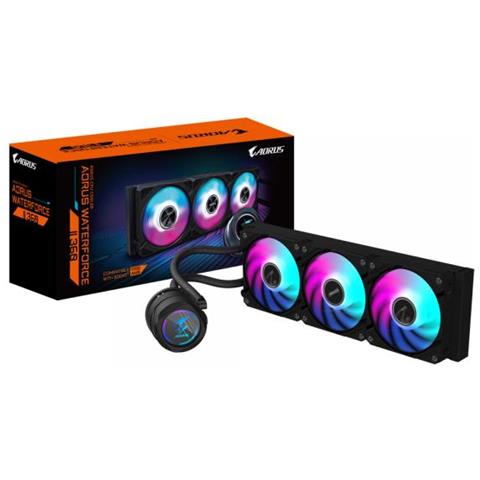 Aorus Waterforce Ii 360 Aio Liquid Cpu Cooler - Ventola Argb 3x120mm, Meccanismo Di Inserimento Scorrevole, Daisy-chain, Compatibile Con Intel Lga 1700 E Amd Am5 - Foto 1