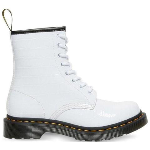 W White Patent Lamper Croc Emboss White Booties Stivaletti Pelle Scarpe Donna Bianco Eu 36, 1460 26855100 - Foto 1