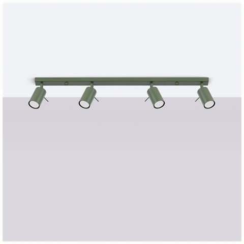 Lampada Da Soffitto Ring 4l Verde Oliva Sl. 1504 - Moderno Lampada Da Soffitto Verde Oliva 17x81x6 Cm - Foto 2