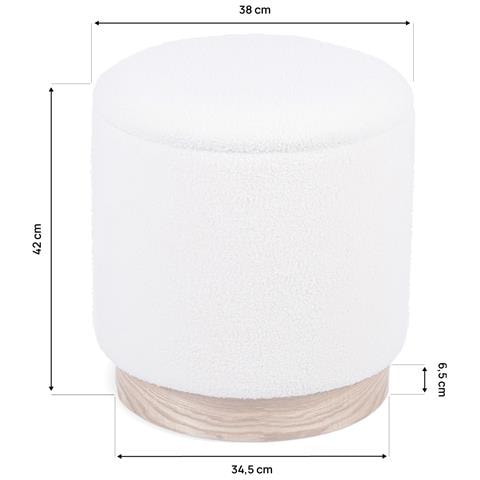 Pouf Contenitore Juliette In Tessuto Spugna Bianco - Foto 8