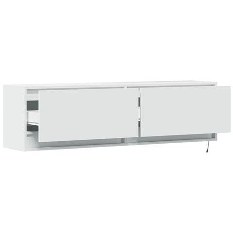 Mobile TV a Parete con Luci LED Bianco 140x31x38 cm - Foto 10