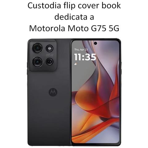 Custodia A Libro Book Case Per Motorola Moto G75 Navy-lime - Foto 2