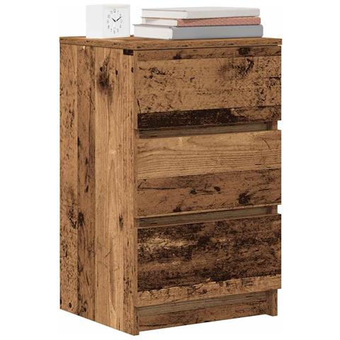 Comodini con 3 Cassetti 2 pz Legno Antico 39x35x65 cm - Foto 9