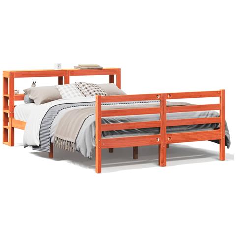 Letto Senza Materasso Marrone Cera 120x190 Cm In Legno Di Pino - Foto 2